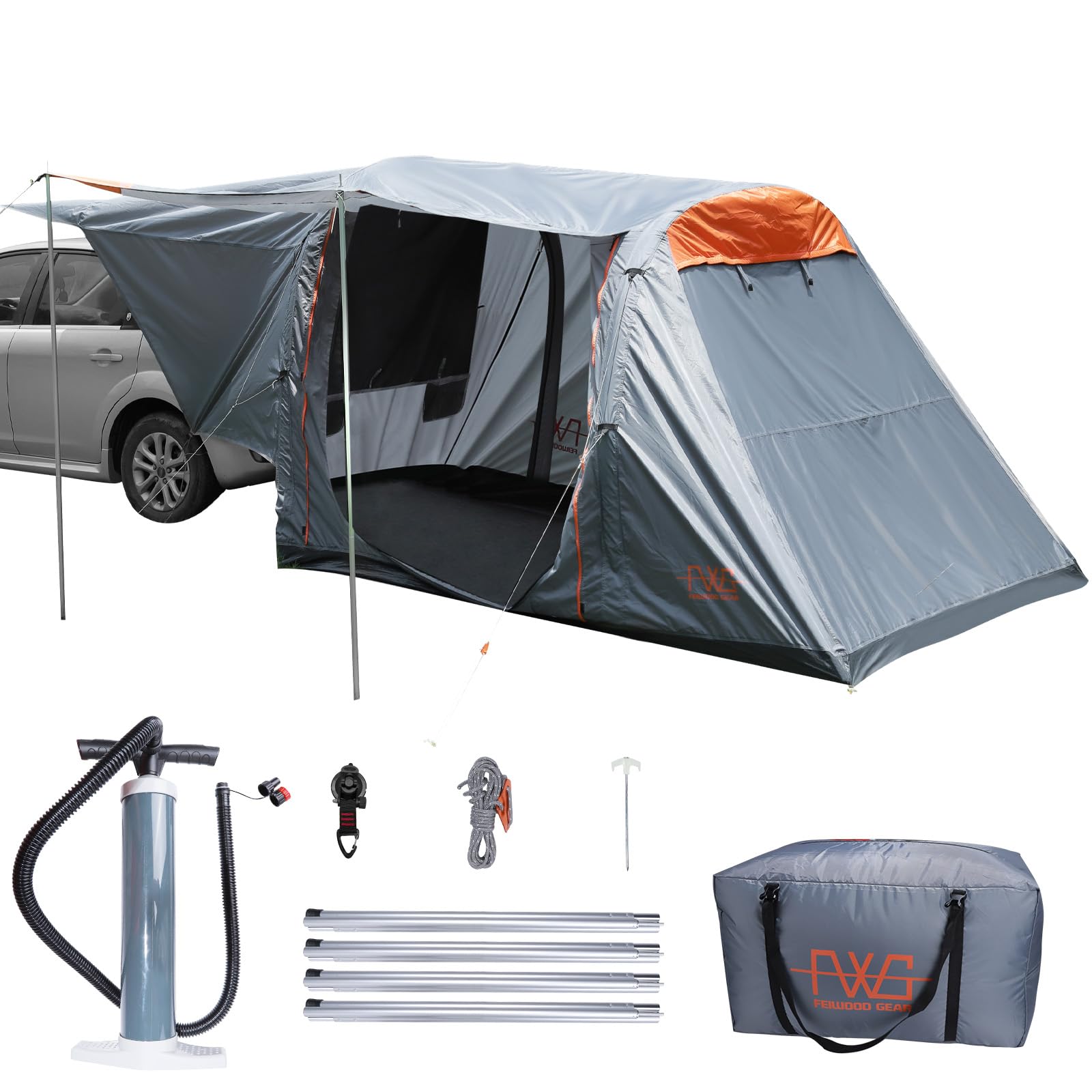 FEIWOOD GEAR Inflatable SUV Tents for Camping | SUV Tailgate Tent Waterproof with Tarps Perfect for SUV