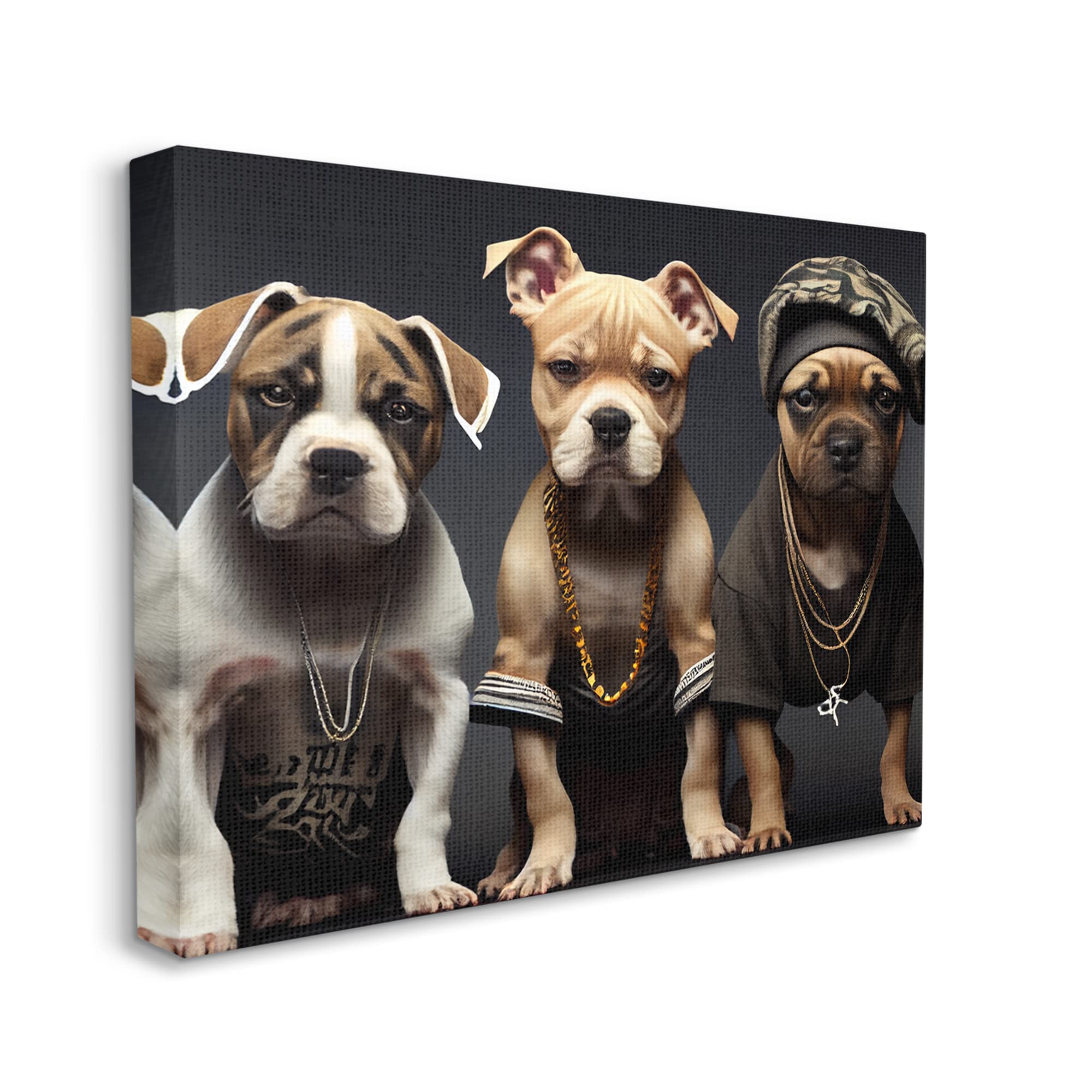Amazon.com: Stupell Industries Gangster Dogs Trio Puppies Canvas