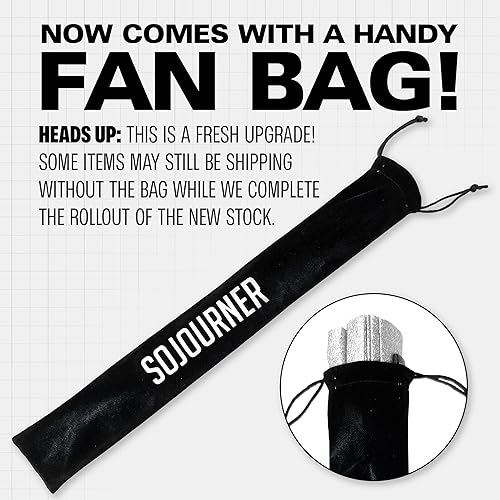 Miniatura 2 de SoJourner Bags Rave Fan – Abanico plegable grande – Abanico de mano Clack para raves, Halloween, Burlesque, atuendos arcoíris para mujeres y