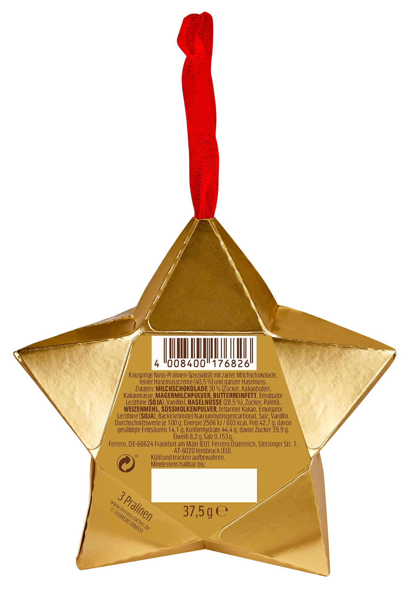 Ferrero Rocher Weihnachtsstern, 37,5 g : Amazon.de: Lebensmittel & Getrnke