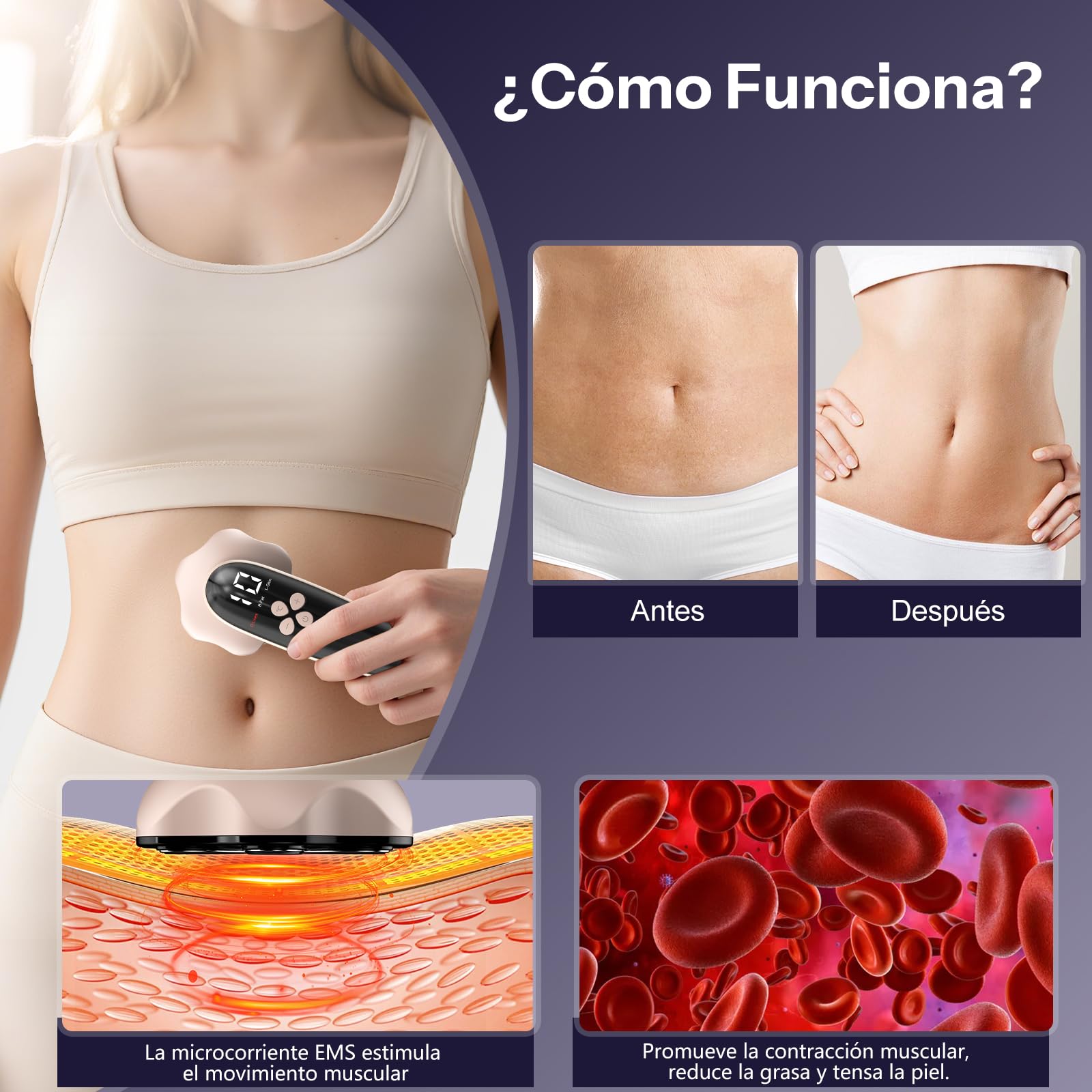 Masaje Anti Celulitis Masajeador, Aparato Anti Celulitis, 3 en 1 Masajeador Anticelulítico Profesional Portátiles Para el Tamaño, Vientre, Nalgas, Brazosy Piernas, Unise