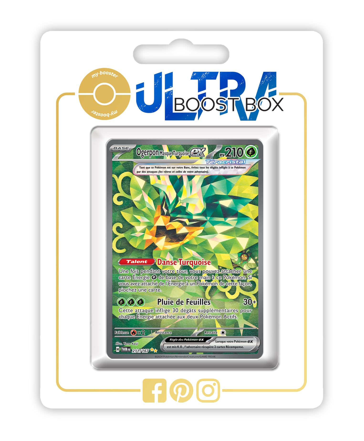 Ogerpon Masque Du Puits 067/182 Reverse – Coffret Myboost X 10 Cartes Pokémon Françaises – Écarlate & Violet – Rivalités Destinées