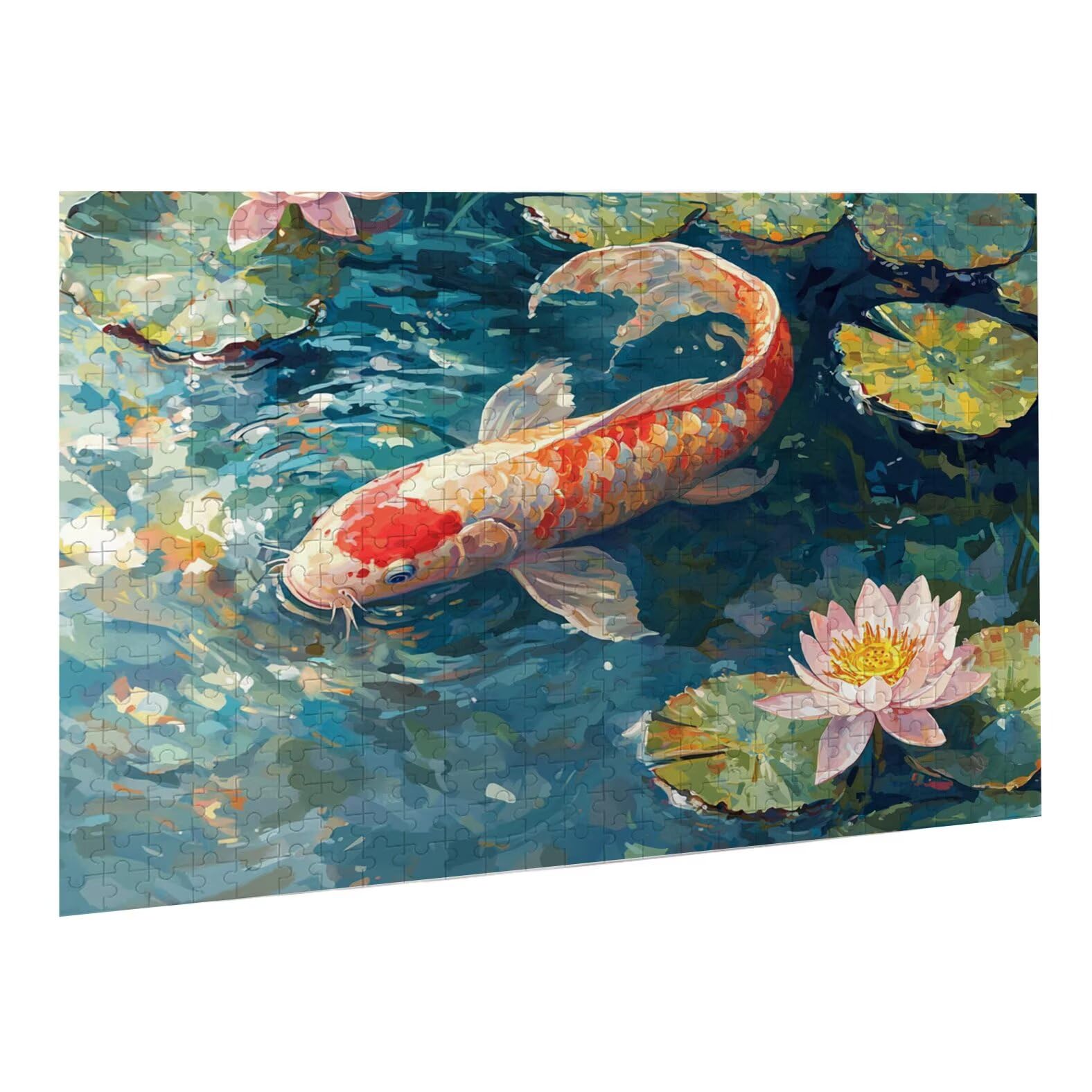 Puzzle dla dorosłych, 5000 sztuk, trudne drewniane puzzle, gra, gra logiczna, gra ręczna, dekoracja rodzinna, kreatywna rozrywka, prezent 105 x 156 cm ryba lotus K0F-912