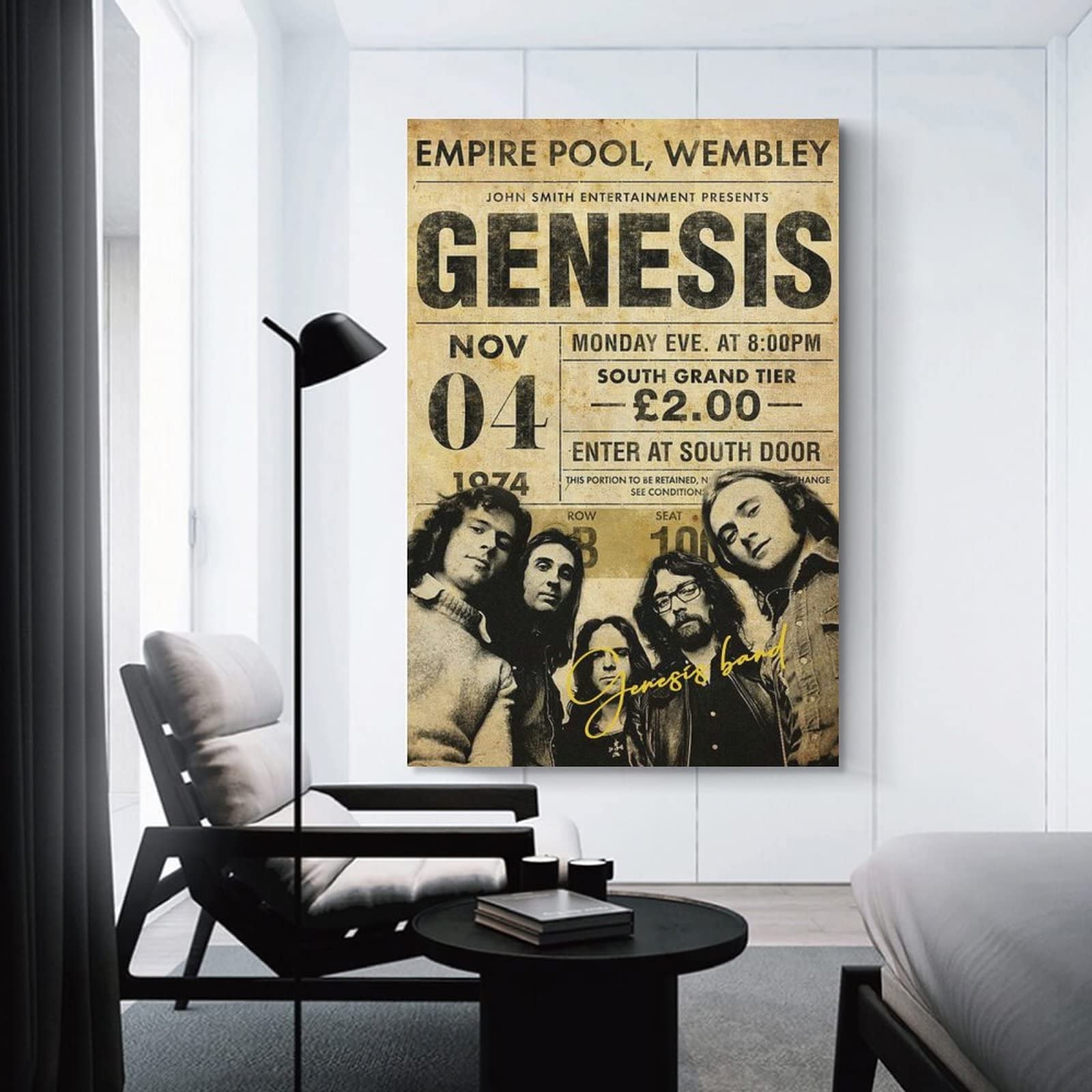 WQBYDS Poster da parete su tela 40 * 60cm Senza Cornice Genesis Band Canvas Wall Art Soggiorno Poster Camera da letto Decor Painting
