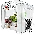 EAGLE PEAK 8x6 Portable Walk-in Pop up Greenhouse and Bubble Film Cover Mini Dome Greenhouse