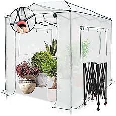 EAGLE PEAK 8x6 Portable Walk-in Pop up Greenhouse and Bubble Film Cover Mini Dome Greenhouse