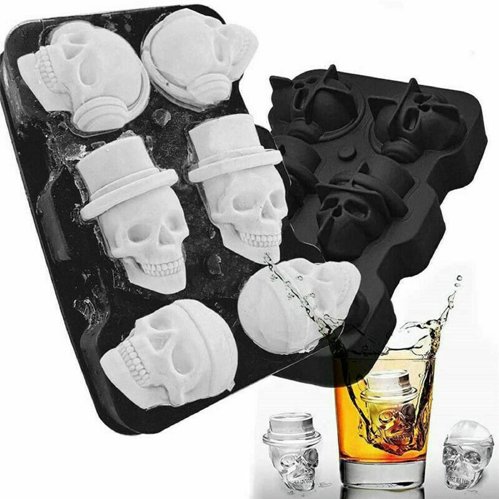 Stampo Per Cubetti Di Ghiaccio In Silicone Con Coperchio Per Realizzare Stampi Raffreddare Cocktail Whisky Bevande Caffe Verde~p151396024