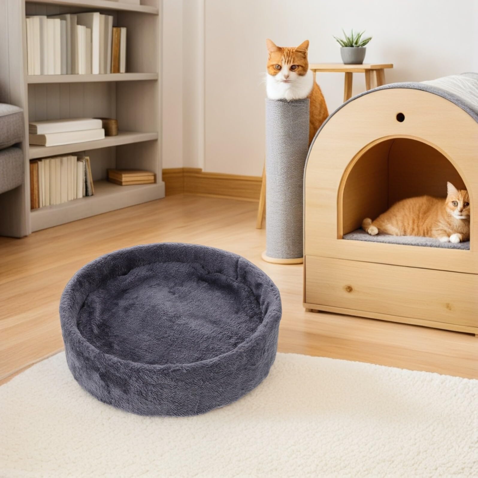 Katzenhängematte Ersatzteil Fleece 30X30cm Dunkelgrau Komfortable Katzenbaumauflage für Wohnungskatzen Waschbares Haustierbett Einfach Montierbar