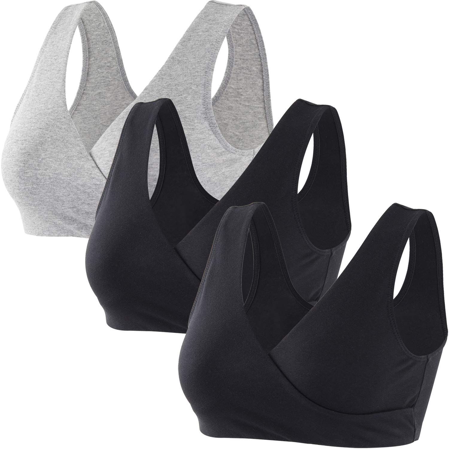 Maternity Nursing Bras, Seamless Maternity Bra for Pregnancy & Breastfeeding, Comfortable Wireless Bra Night Sleep Top — view 9