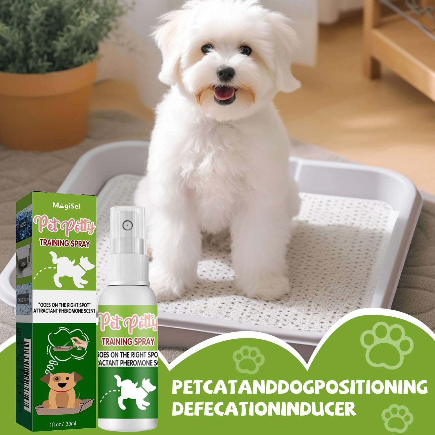 Spray Fai La Pipì Qui per Cani, Spray per Addestramento Vasino per Animali Domestici, 30 ml Attrattivo per pipì per animali domestici, Attraente, Strumenti Addestramento, Protezione Casa Mobili