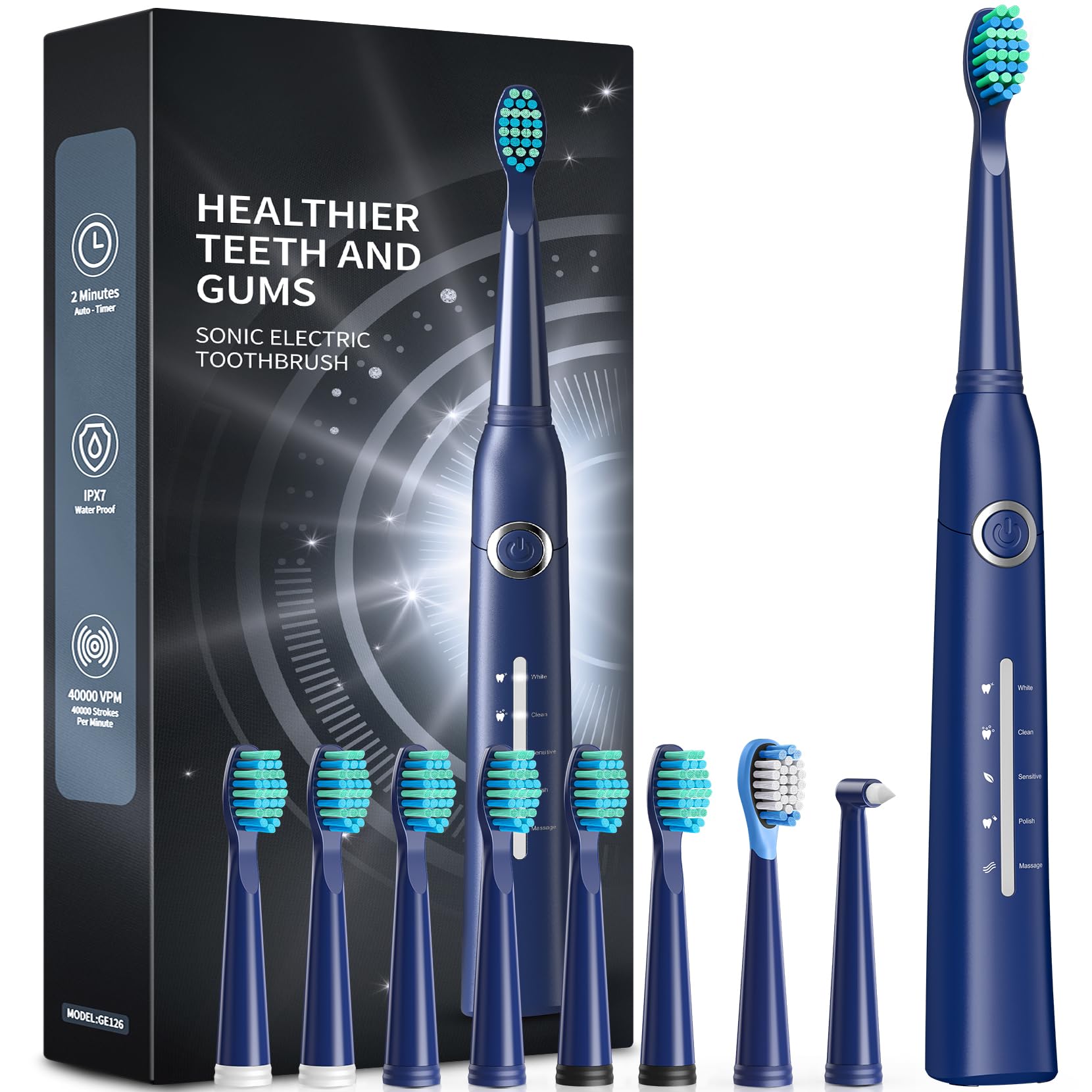 TEETHEORY Electric Toothbrush for Adults with 8 Sonic Electric Toothbrushes with 40,000 VPM Deep Cleaning, 5 Modes, Quick Charge 4 Hours 30 Days-image-23