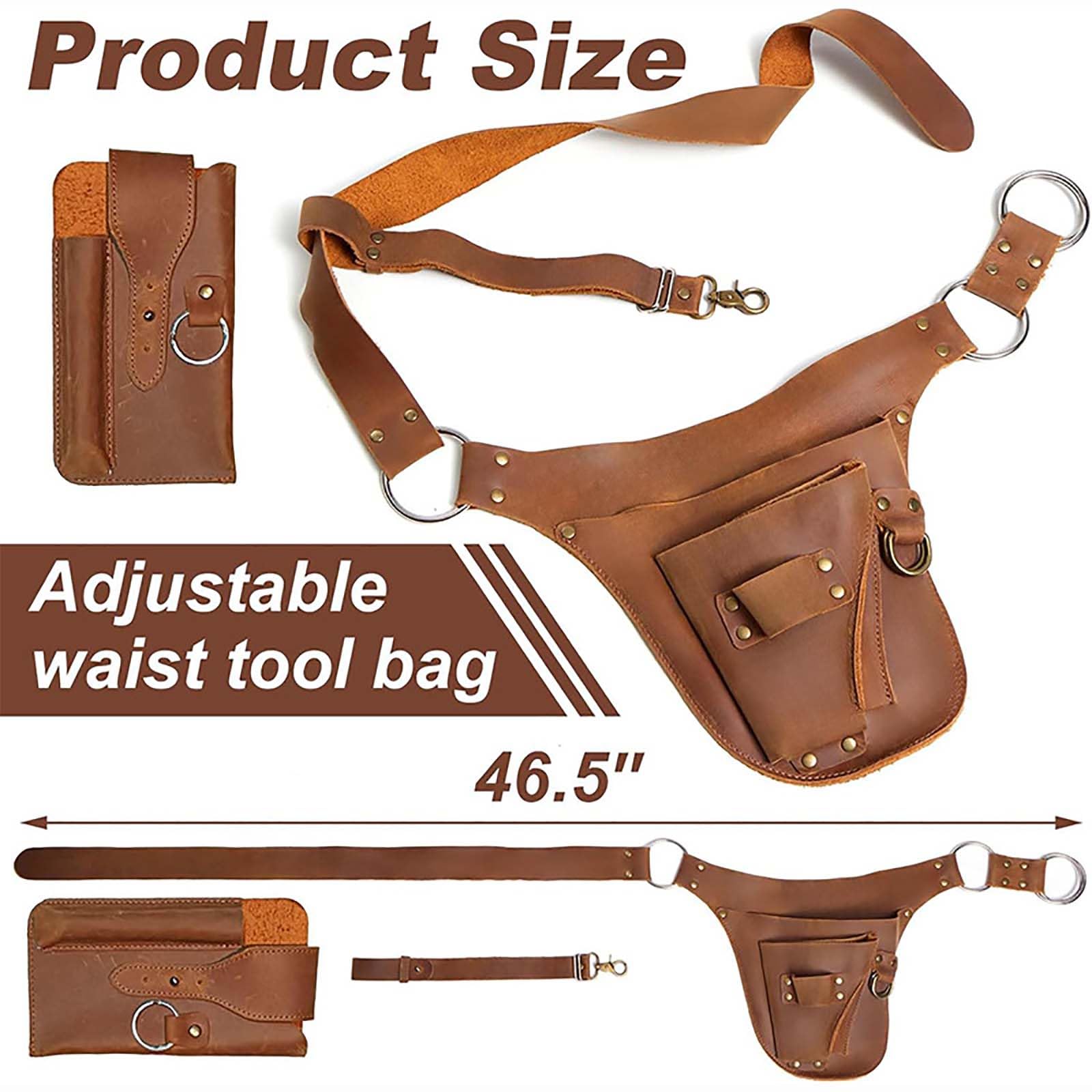 Ceinture à Outils de Jardinage, Petite Ceinture en Cuir, Cadeaux de Jardinage, Sac pour Femme, étui de Fleuriste, Trousse à Outils multifonctionnelle personnalisée, Marron Naturel