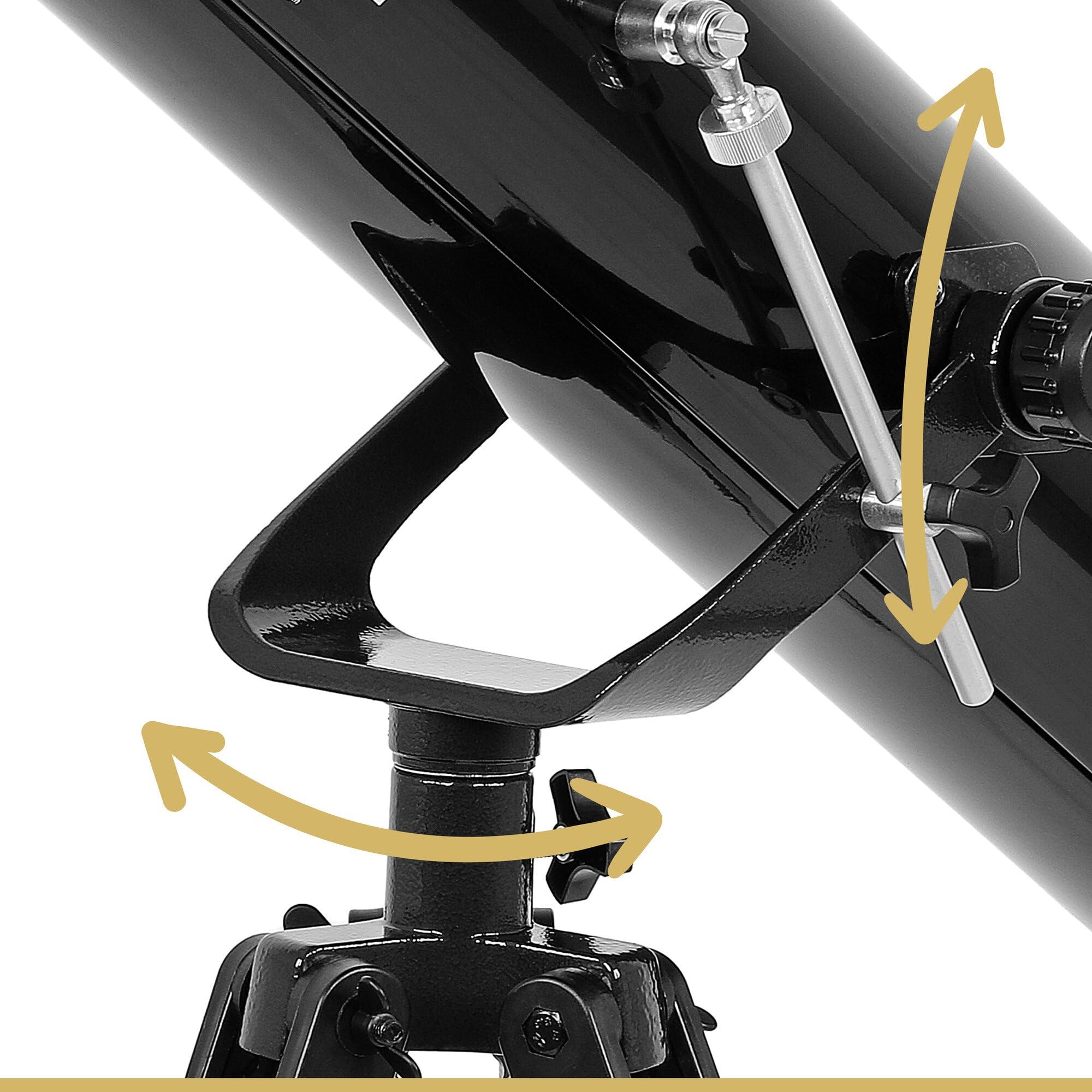 Telescopio Omegon N 76/700 AZ-1 | Telescopio a specchio per principianti | Montatura azimutale | Compatto e leggero | Per la Luna e i pianeti | Telescopio astronomico per giovani e adulti