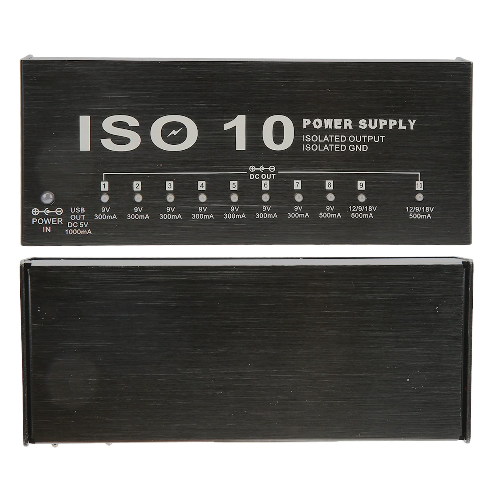Jeffergarden Alimentazione a Pedale della Chitarra 10 Output Isolato 9 V Alimentatore per Pedali per Chitarra con 2 Tensione Regolabile (Plug dell'UE 100-240V)