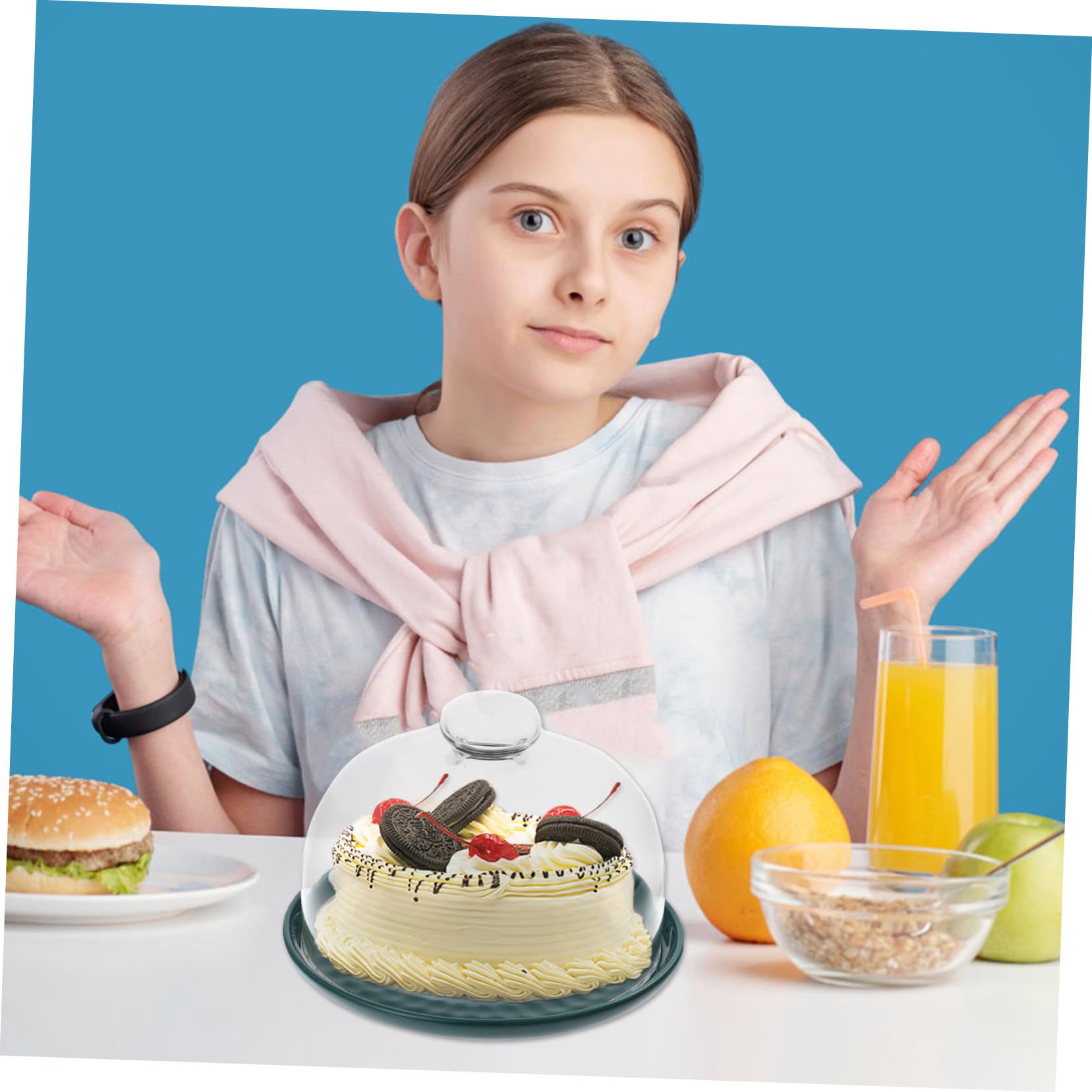 Assiette à Dessert en Céramique et Verre Verte pour Présentation