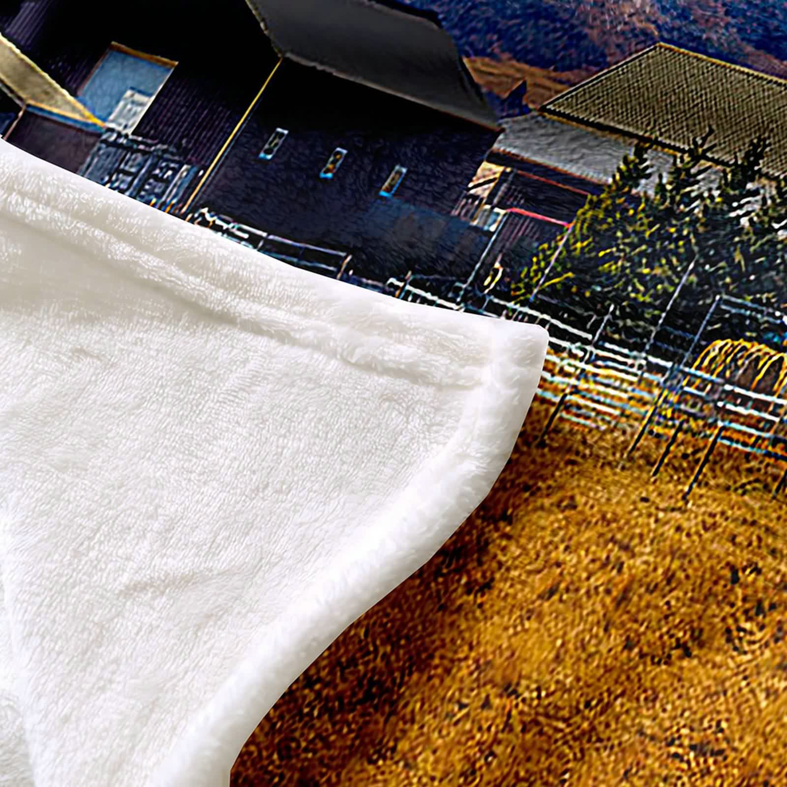 Aeici Couverture Polaire, Couverture Polaire Motif Couverture 160x200 cm Maison Montagne Couverture Canapé pour Salon Lit