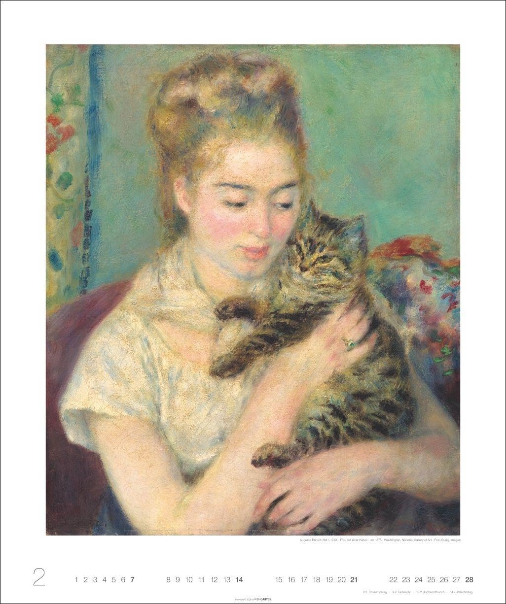 Katzen in der Kunst Edition Kalender 2027: Samtpfoten im wohlverdienten Mittelpunkt: Katzen in der Malerei in einem Tier-Kunstkalender im Hochformat 46 x 55 cm