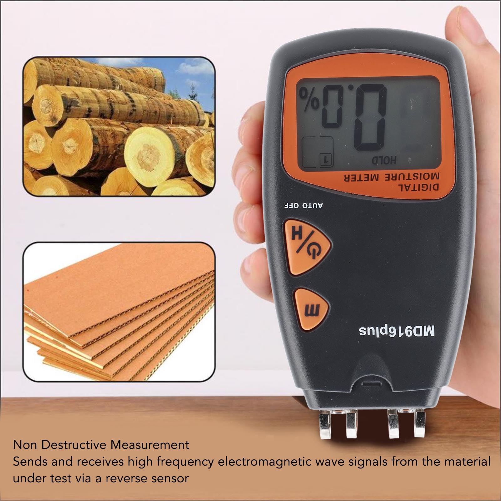 Medidor de humedad de madera, detector de humedad digital de precisión para suelos de hormigón de yeso, rango de medición del 2% al 40% para constructores y propietarios de viviendas