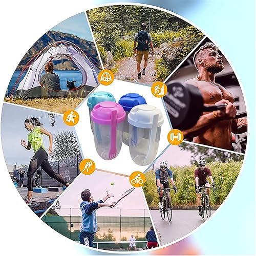 Miniatura 7 de Fresh Salad to Go - Juego de recipientes para ensalada con tenedor y soporte para aderezo de ensalada, recipiente de ensalada saludable, desayuno de