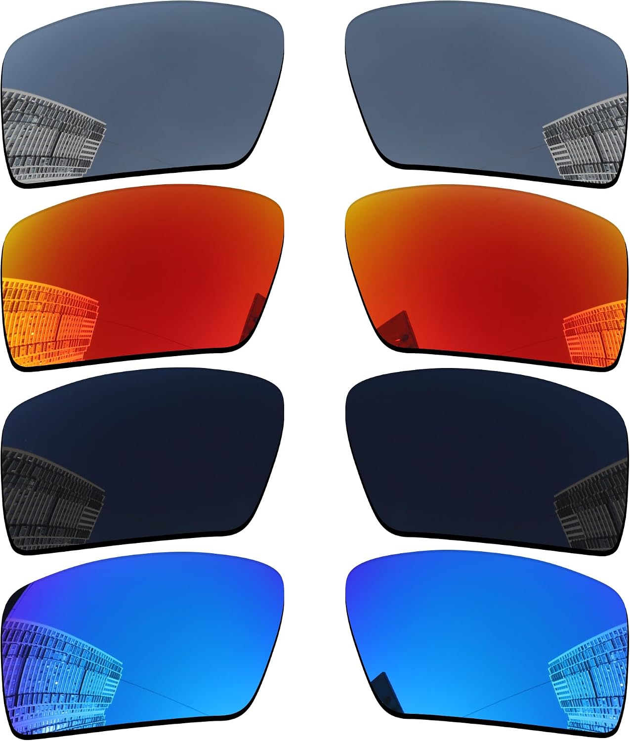 Acefrog 4 Pairs Polarized Replacement Lenses Compatible with Oakley Eyepatch 2 OO9136 Sunglasses, Perfectly Fit, Anti-scratch, Shatterproof, Value Pack