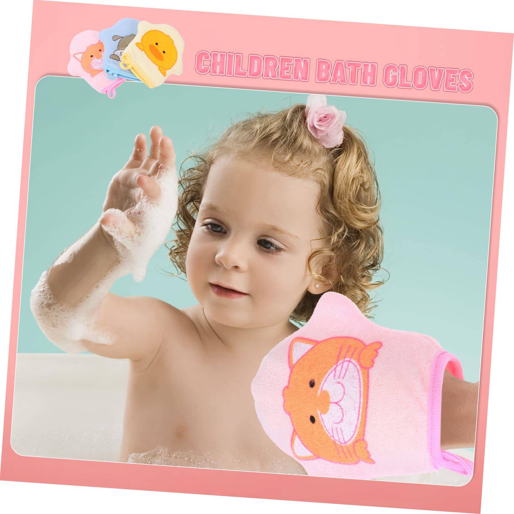 OSOLADY 3Pcs Bath Gloves Scrubbing Mitts for Durable Bathing Towels Gentle Exfoliator for Smooth Skin and Rich Bubbles