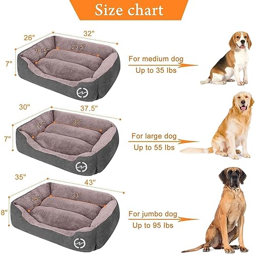 Miniatura 3 de Cama para perros, camas para perros grandes, colchón rectangular lavable para mascotas, cómodo y transpirable, cama grande para perros, cama para