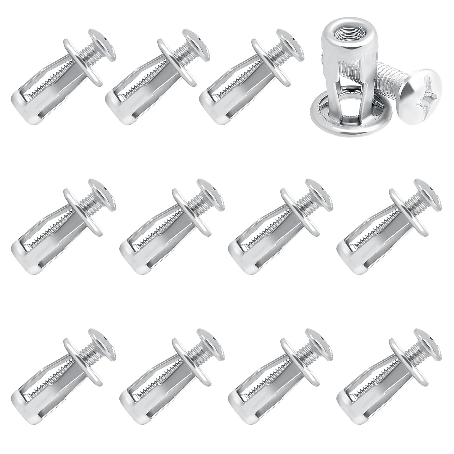 12 PCS Hollow Door Anchor Set Hollow Metal Cavity Fixing Jack Nuts M6