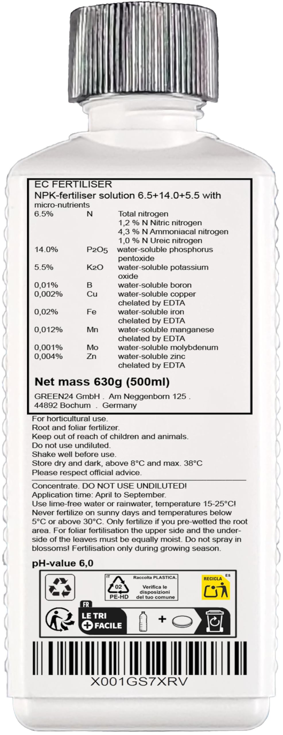 GREEN24 Engrais Anthurium HIGH-TECH Engrais végétal spécial pour fleurs de flamants roses, anthuriums 500ml