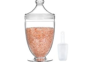 Large Acrylic Bath Salt Container Featuring Scoop and Shatterproof Design