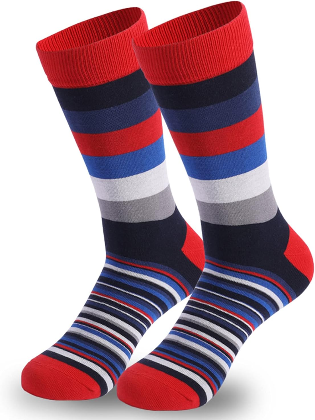 DRASEX Men's Dress Socks Funky Colorful Pattern Cotton Novelty Casual Crew Socks - Image 8