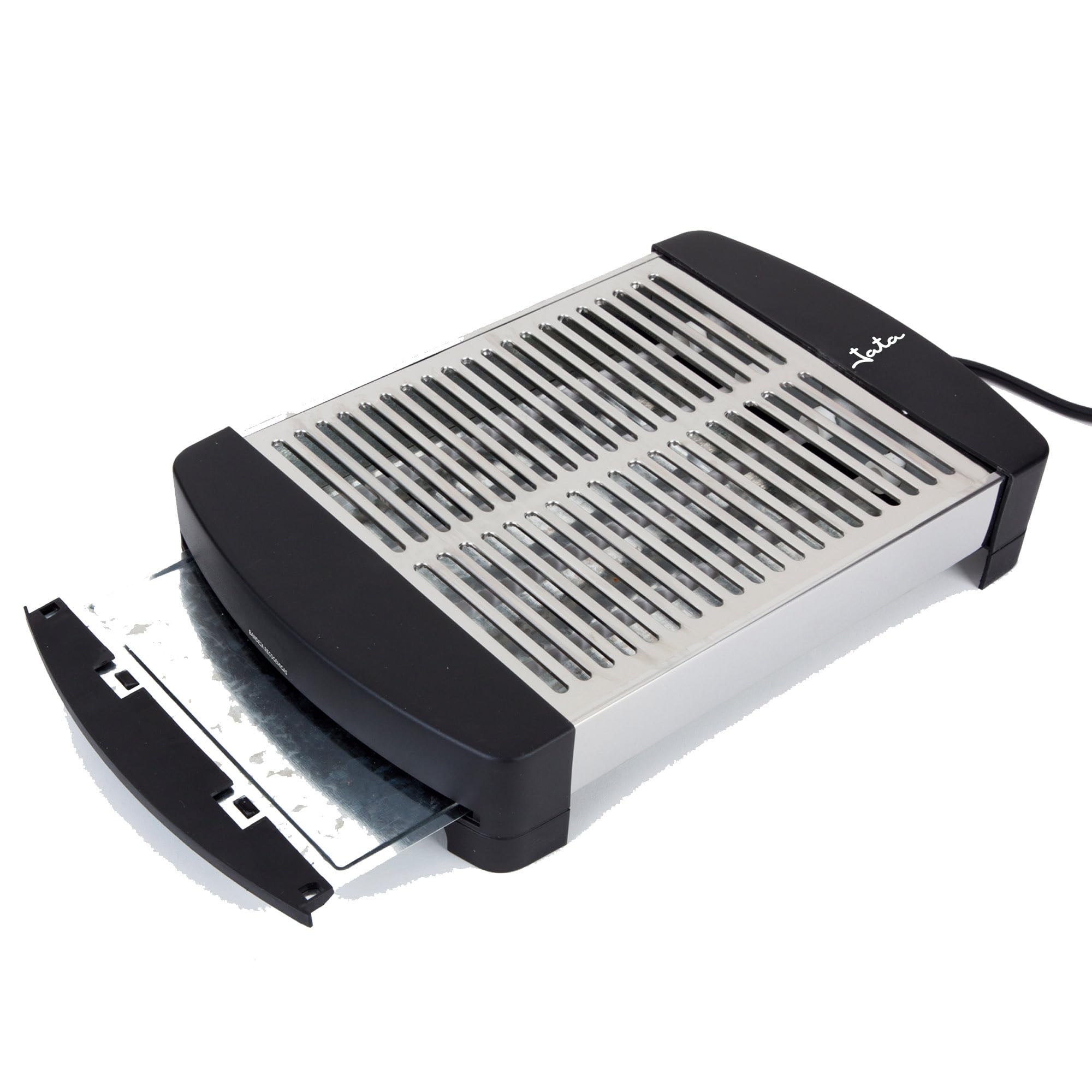 JATA TT589NG - Tostador Horizontal Tradicional, Tostador de Pan Plano Acero Inoxidable, 4 Resistencias de Cuarzo, Gran Superficie para Pan, Bollería y Repostería, 550W