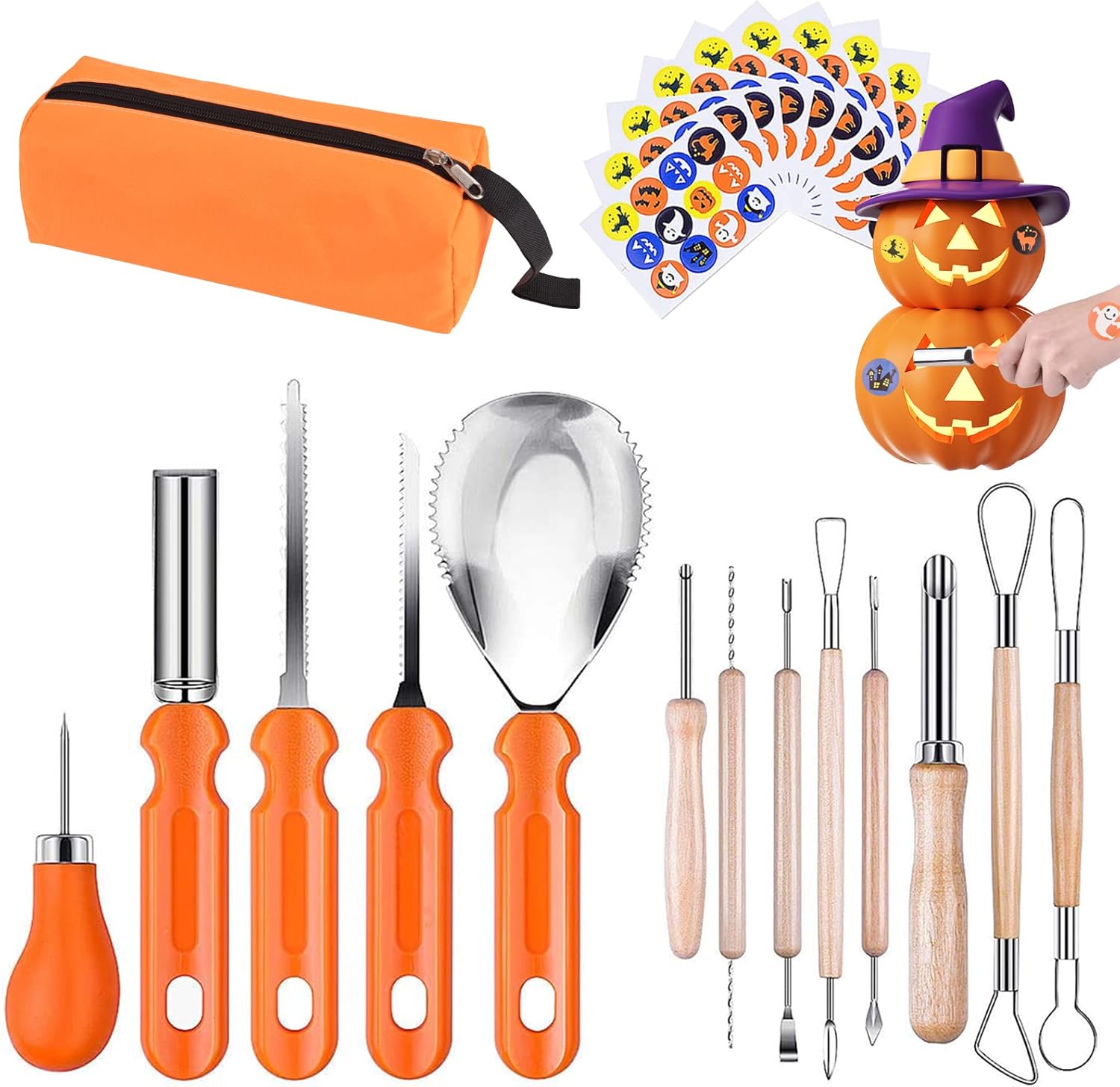Pumpkin Carving Kit, Halloween Pumpkin Carving Tools Stainless Steel 13