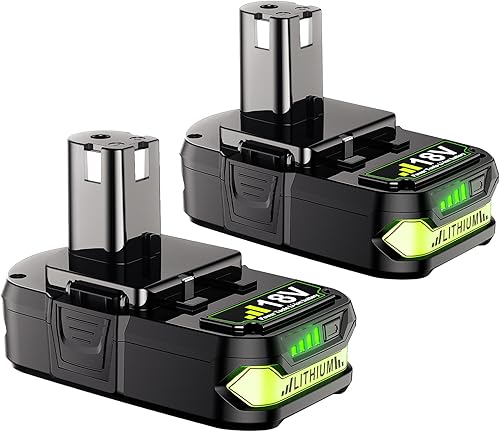 Batería de repuesto para Ryobi 18V P107 para 18V ONE+ 3.8Ah P103 P104 P105 P107 P109 P190 P191 P122 para Ryobi 18v batería de litio 2 unidades