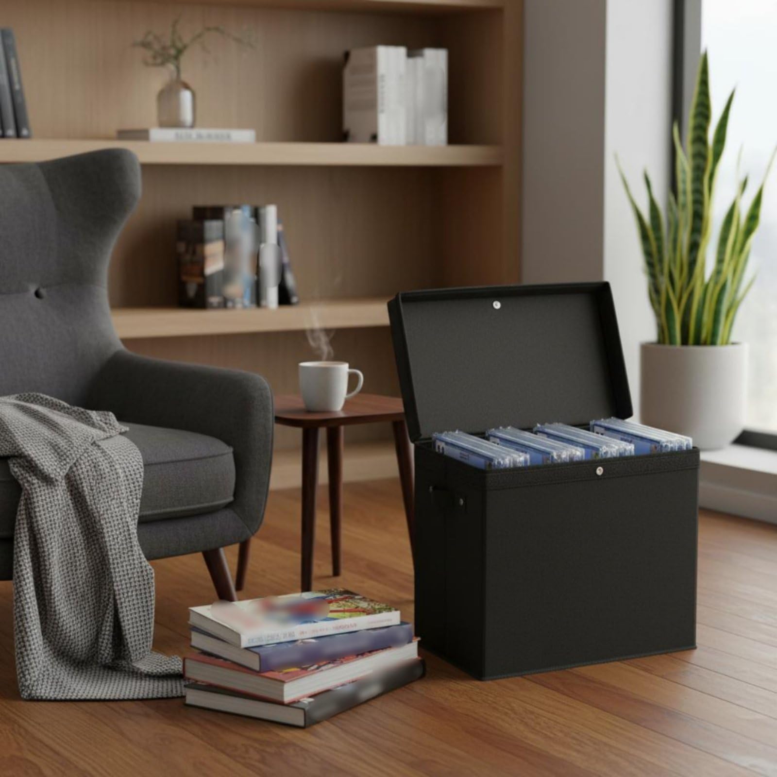 Scatola per Pieghevole Contenitore Organizer Cassetta Archivio con Separatori Regolabili in Tessuto Oxford Impermeabile con Maniglie Adatta a Dormitorio Veicoli