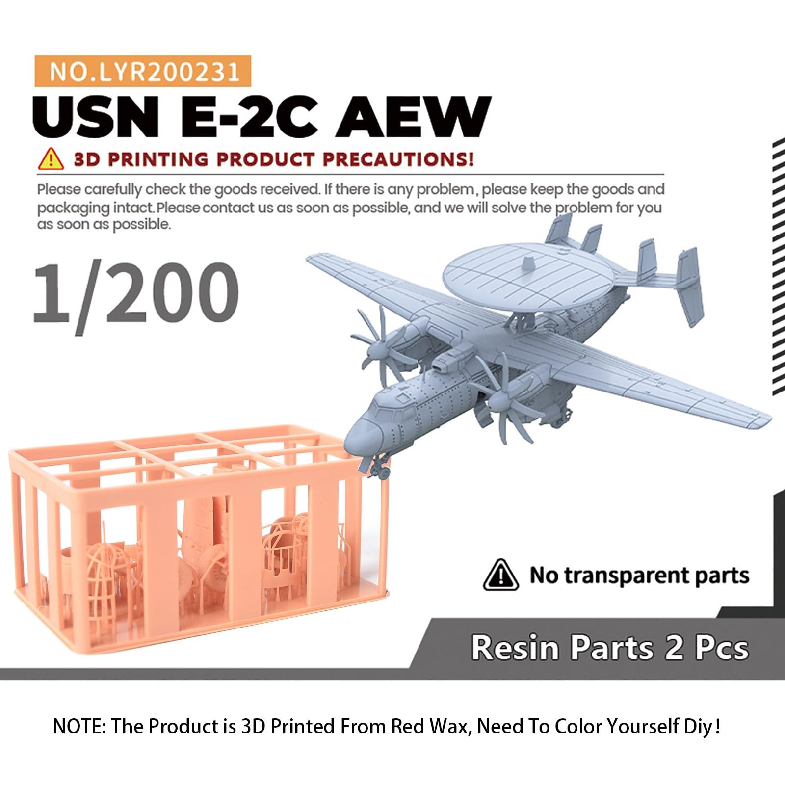 Amazon.com: 2PCS 3D Military Model 1/200 Scale E-2C Hawkeye