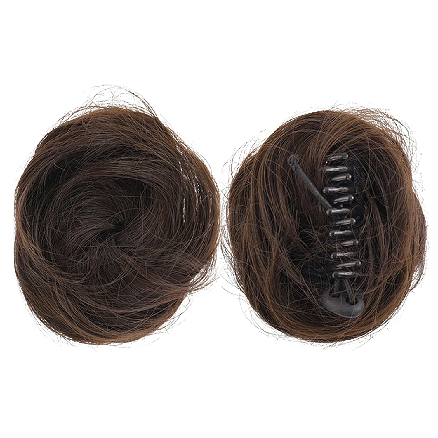 Mini Clip-On Hair Bun – Hair Scrunchie Extension | Perfect for Daily, Party & Wedding Hairstyles | Natural Black