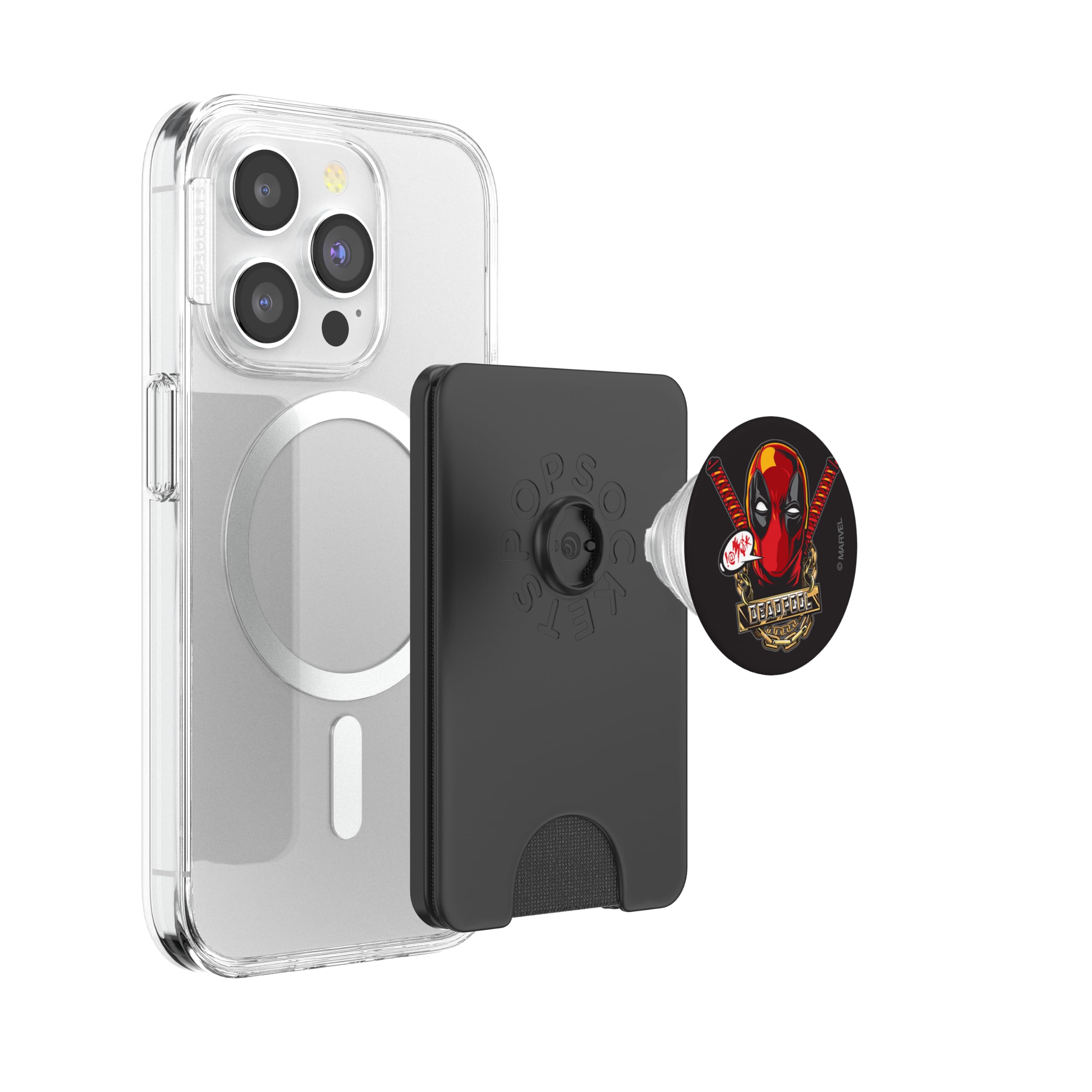 Marvel Deadpool Wade Wilson Swords and Chains PopSockets PopWallet for MagSafe, Black - Image 3