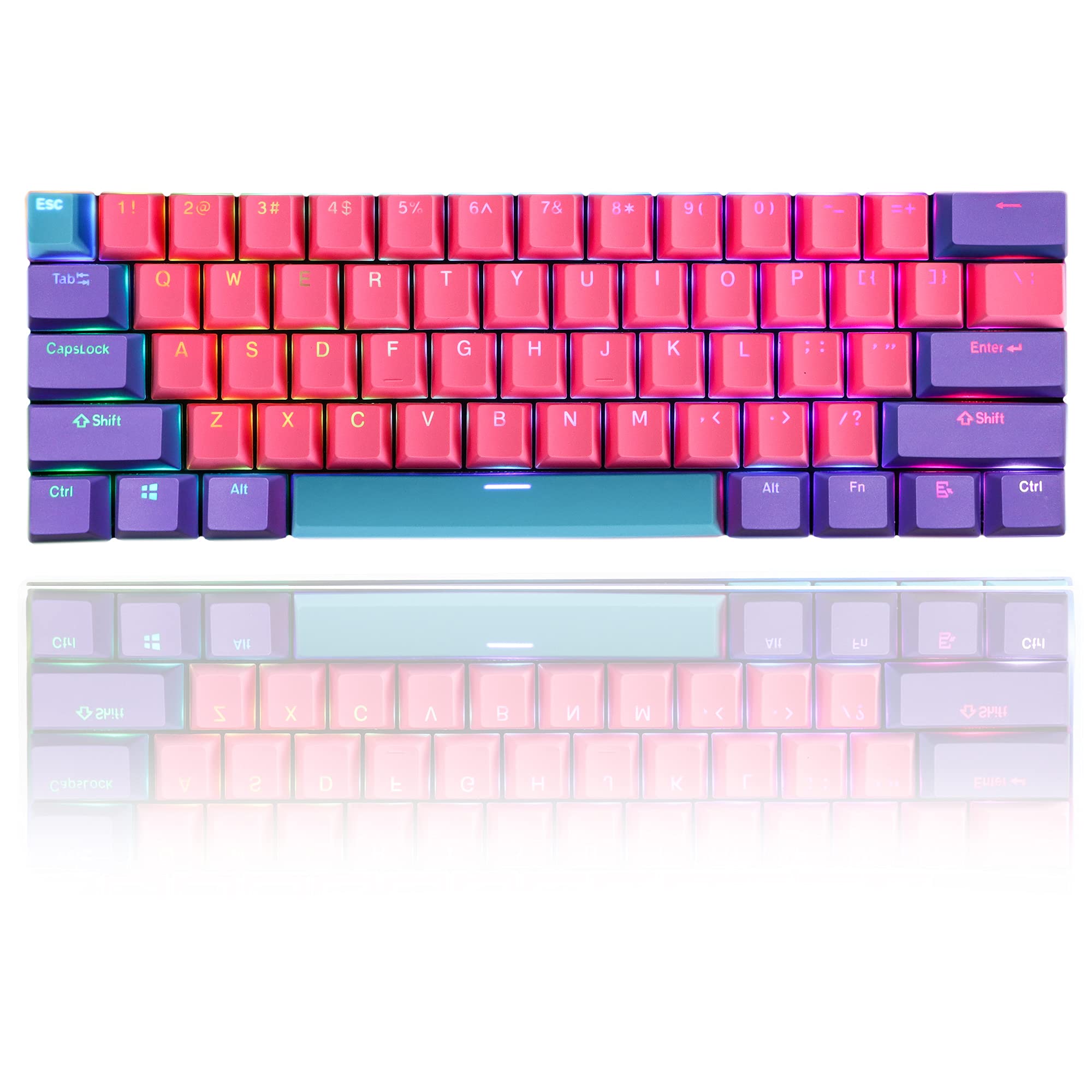 GTSP 61 PBT Keycaps 60 Percent Ducky One 2 Mini Keycaps OEM Profile RGB