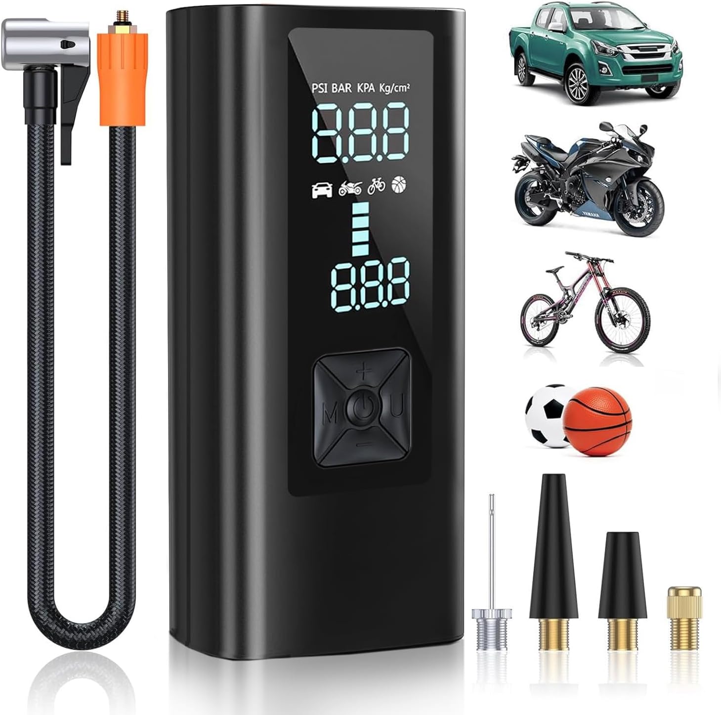 Tire Pump Inflator Portable Air Compressor, Auto Air Pump for Car Tires Tire Inflator 180PSI with 22000mAh Battery Pressure Gauge & LED Screen Air Compressor for Car Motorcycle Bike Ball