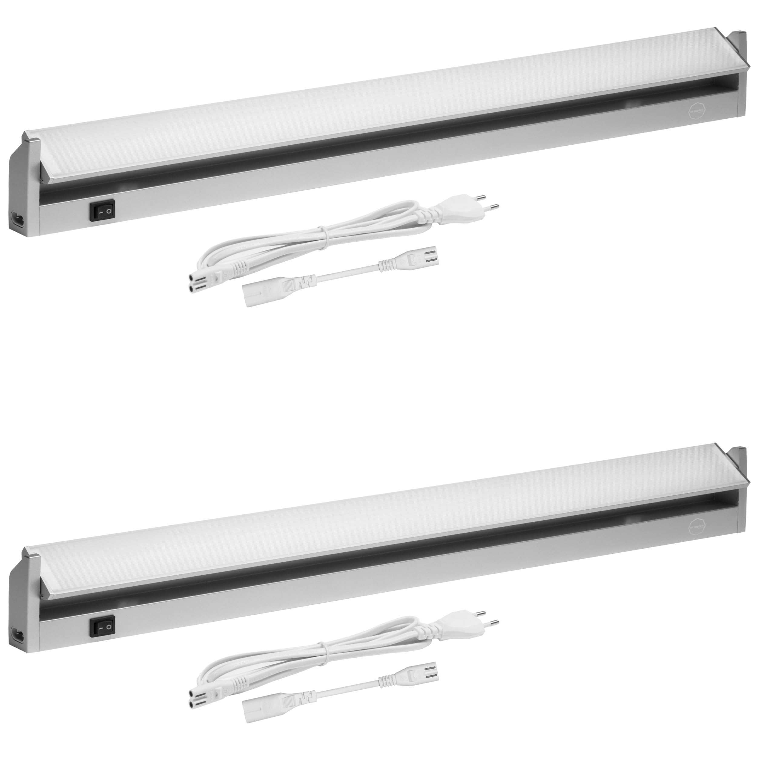 Oktaplex 2 Stück Rota Unterbauleuchte Küche schwenkbar 91cm Aluminium LED 1615lm 3000K warmweiß Beleuchtung unterbau 14,6W mit Schalter 230V