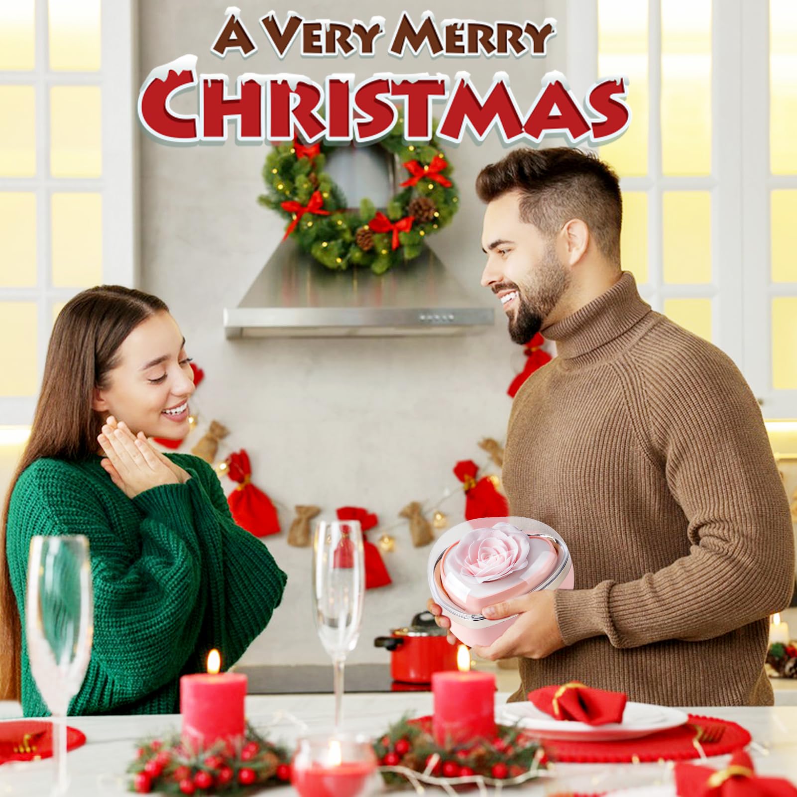 goldmiky Rosa Eterna con Collana, Rosa Stabilizzata Rossa Cofanetto,Fiori Eterni con Collana Cuori Regalo, per Idea Regalo Donne la Moglie a Natale,San Valentino,Festa della Mamma