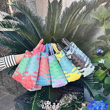 Amazon | [O.M.C TOKYO] かごバッグ パサールバッグ カラフル おしゃれ