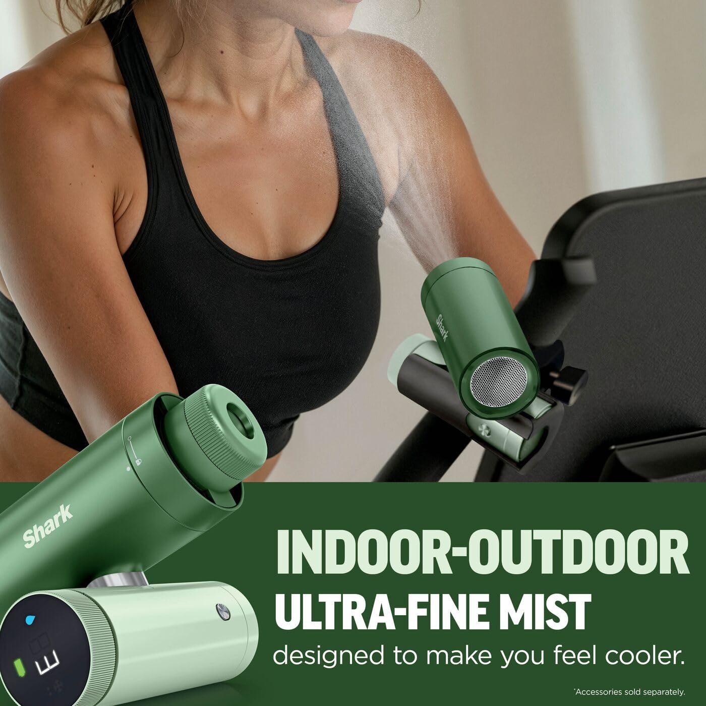 Shark ChillPIll Wentylator 3 w 1 High Speed Fan System InstaChill, 3 w 1, z 3 akcesoriami chłodzącymi, łatwy w podróży design, Matcha FA022UKGN