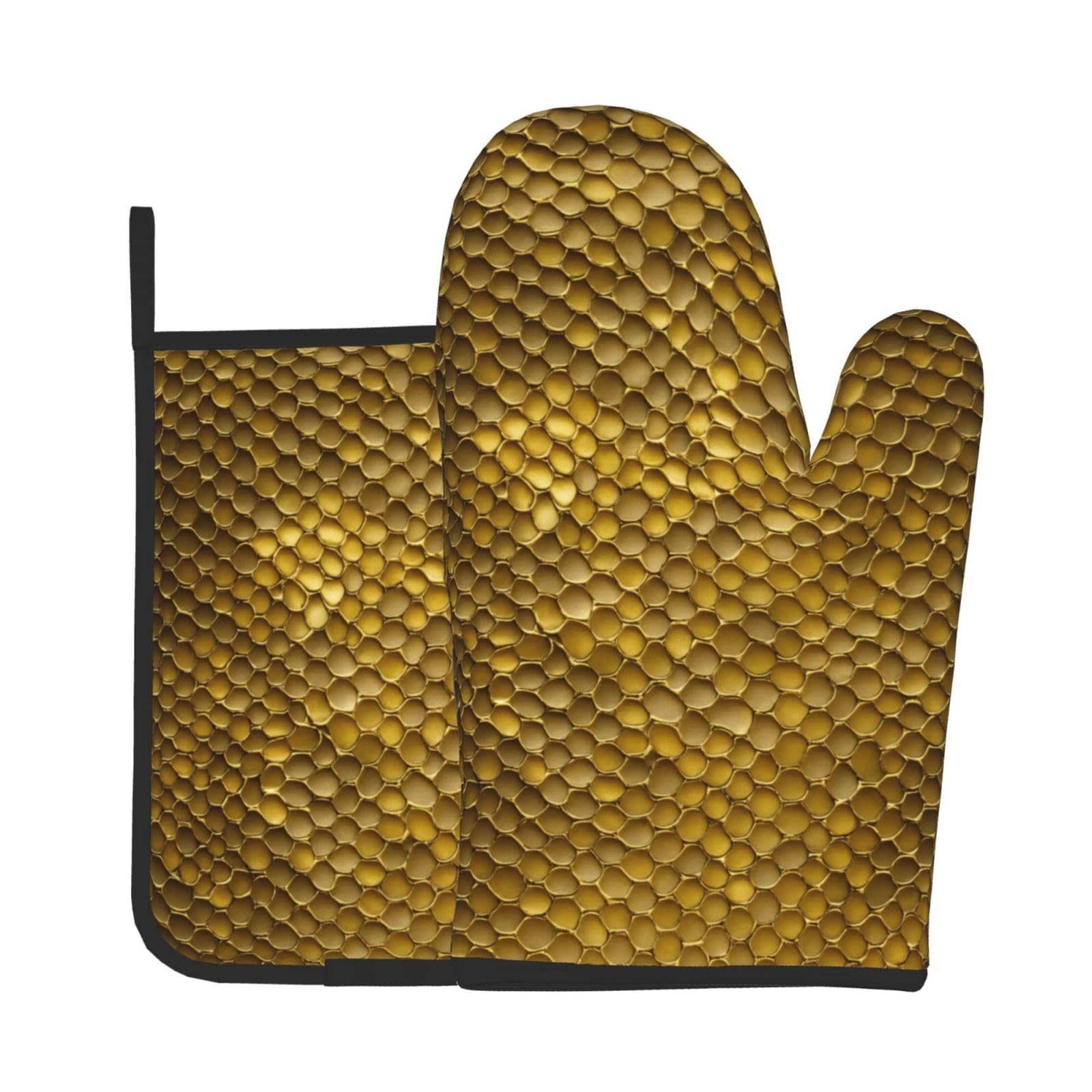 Bee Kitchen Baking Two-Piece Set,Multipurpose Oven Gloves,Used for Barbecue Kitchen Baking