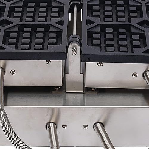 Miniatura 7 de DYRABREST Máquina de gofre eléctrica antiadherente, 4 unidades, de acero inoxidable, antiadherente, control de temperatura y tiempo, máquina de cono