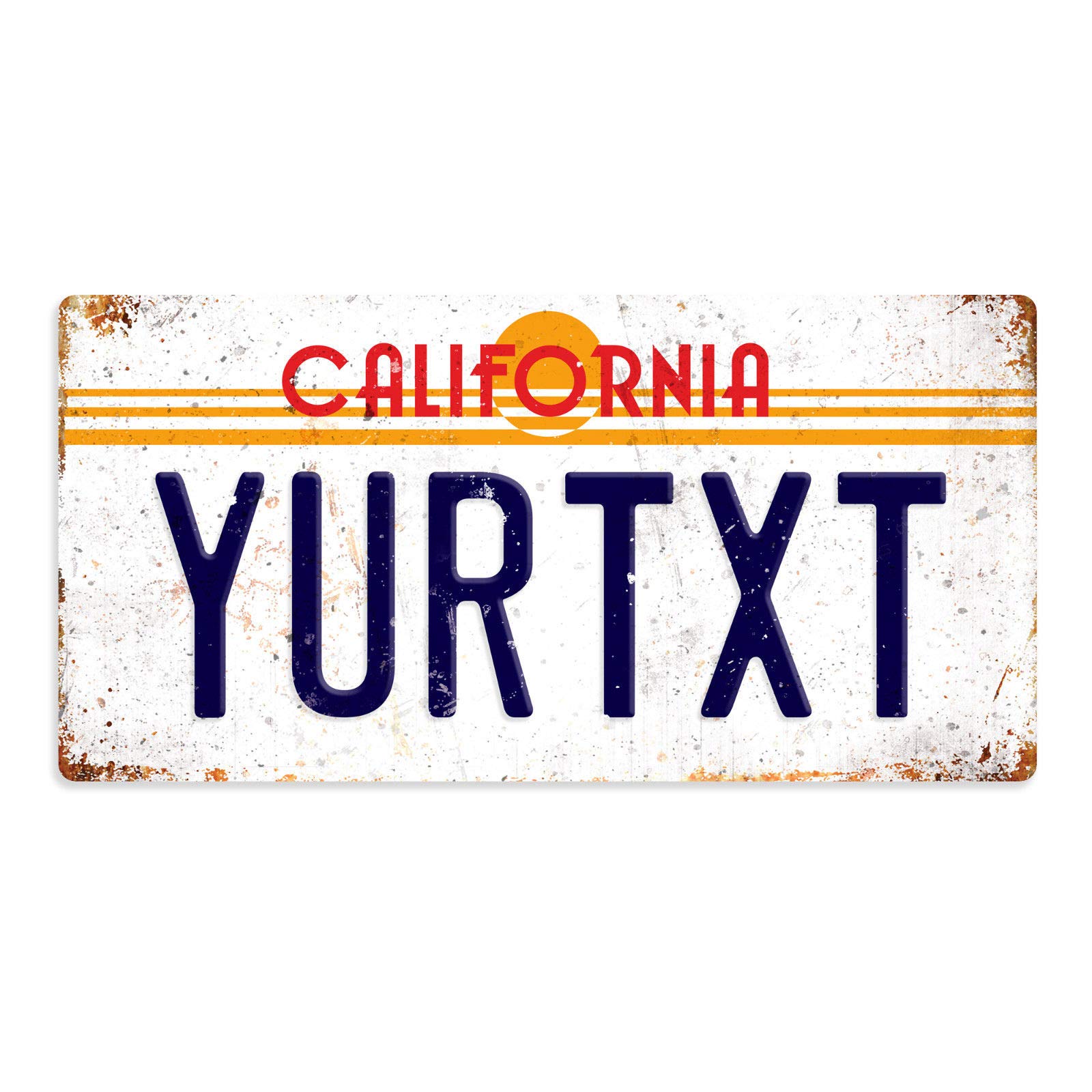 Toasted Merch California V2 Personalised American Number Plates - Custom – Sticky Pads | Printed Metal Wall Sign Plaque Printed Metal Wall Sign Plaque Show Plate