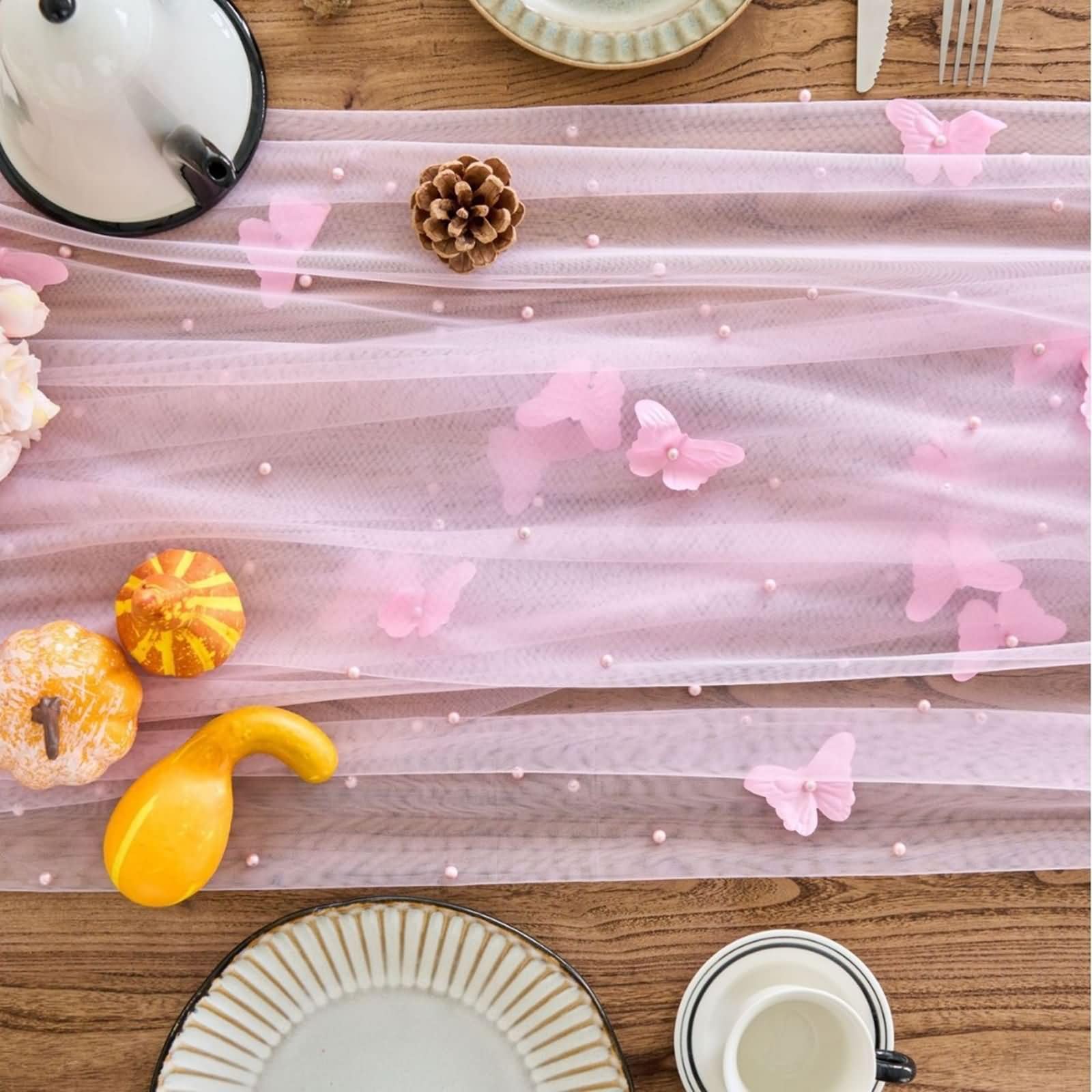 Moderne Tischläufer Rosa mit Geblümt,Polyester,150x300cm