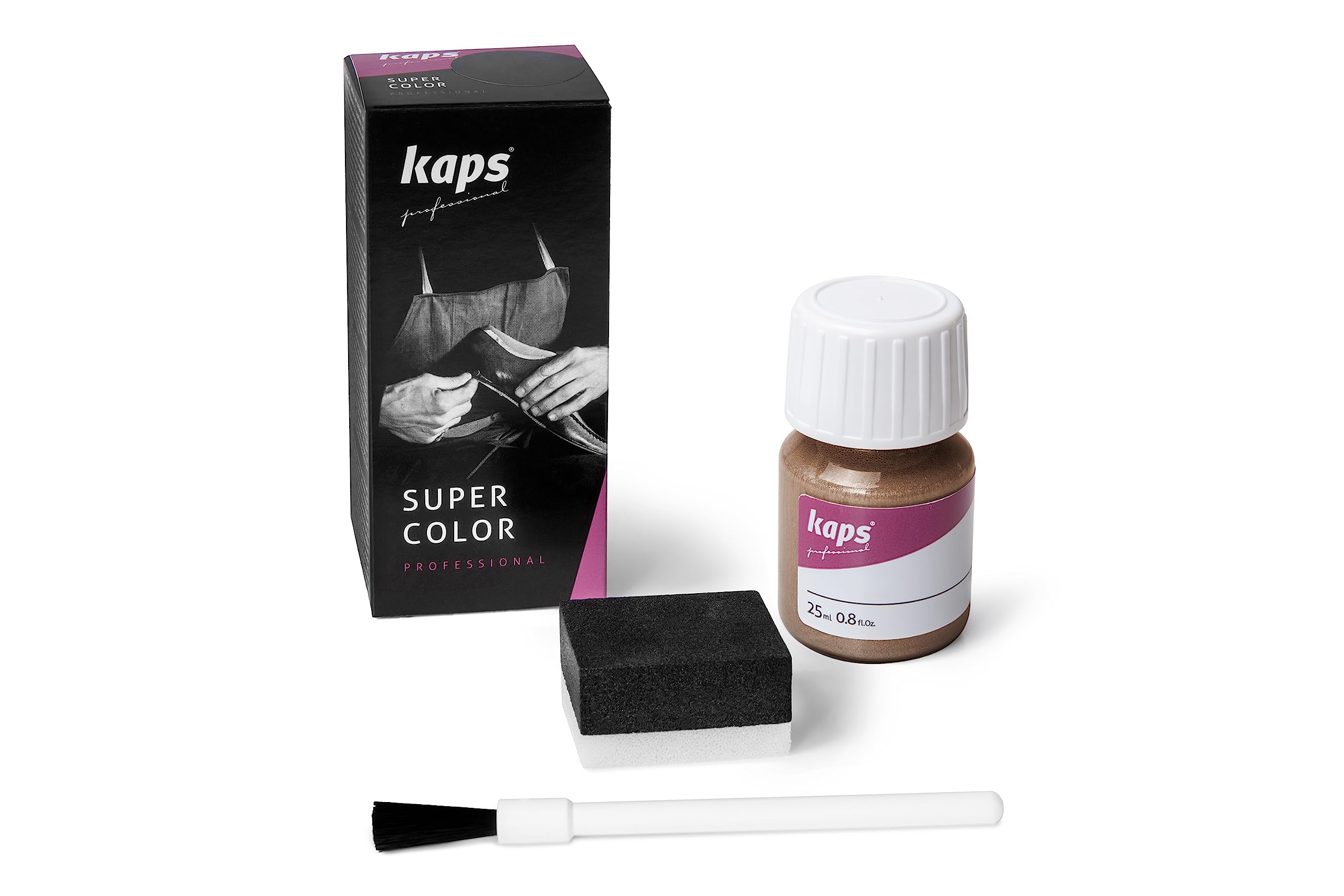Tinte para Zapatos y Bolsos de Cuero y Textil con Esponja y Brocha, Kaps Super Color, 70 Colores (117 - azul marino) — view 29