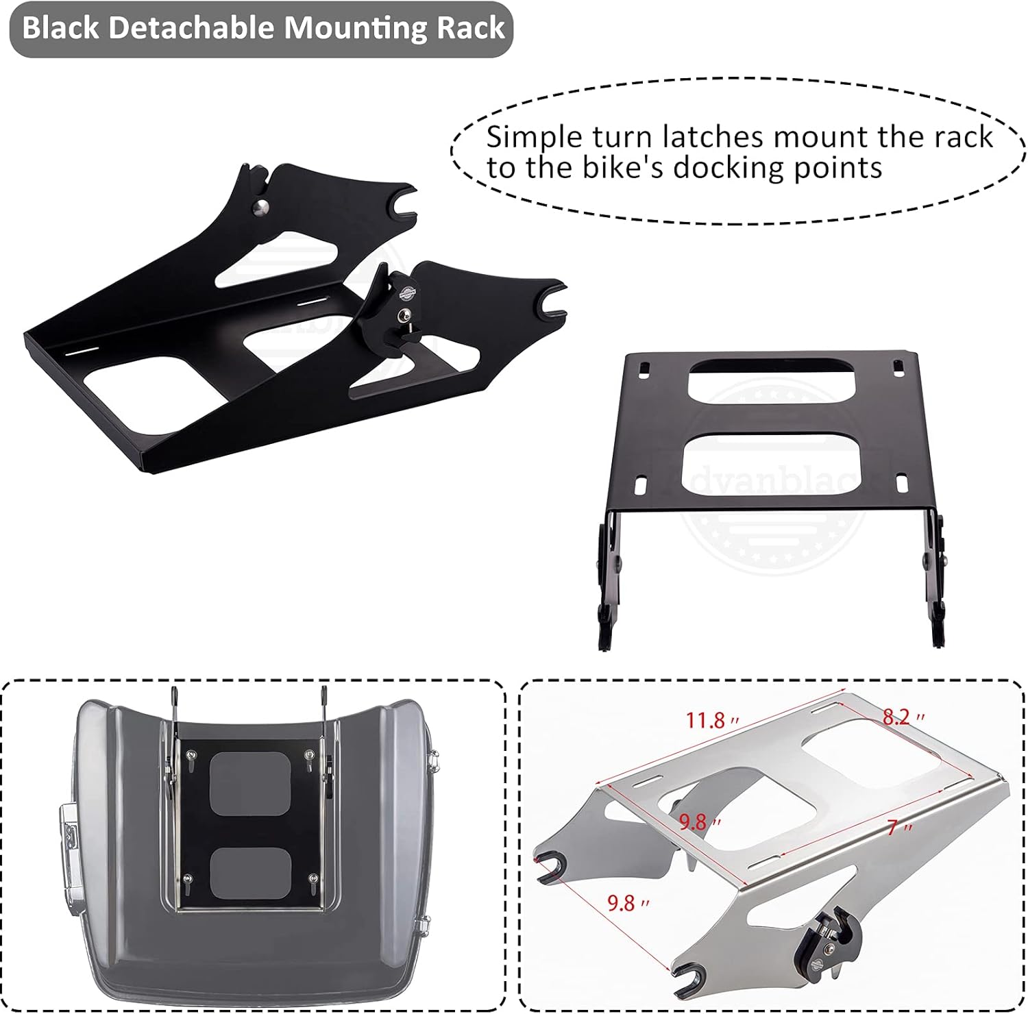 US Stock Advanblack King Tour Pack, Black Mount Bracket & Top Luggage Rack Fit for 2009-Later Harley Touring, Road Glide, Street Glide Special, Road King, Electra Glide (Radioactive Green) 5 71OzP4m7ejL. AC SL1500