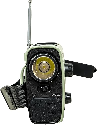 Miniatura 4 de Kaito KA380 Radio de emergencia y altavoz Bluetooth portátil - Radio meteorológica AM/FM NOAA recargable con panel solar y manivela verde militar